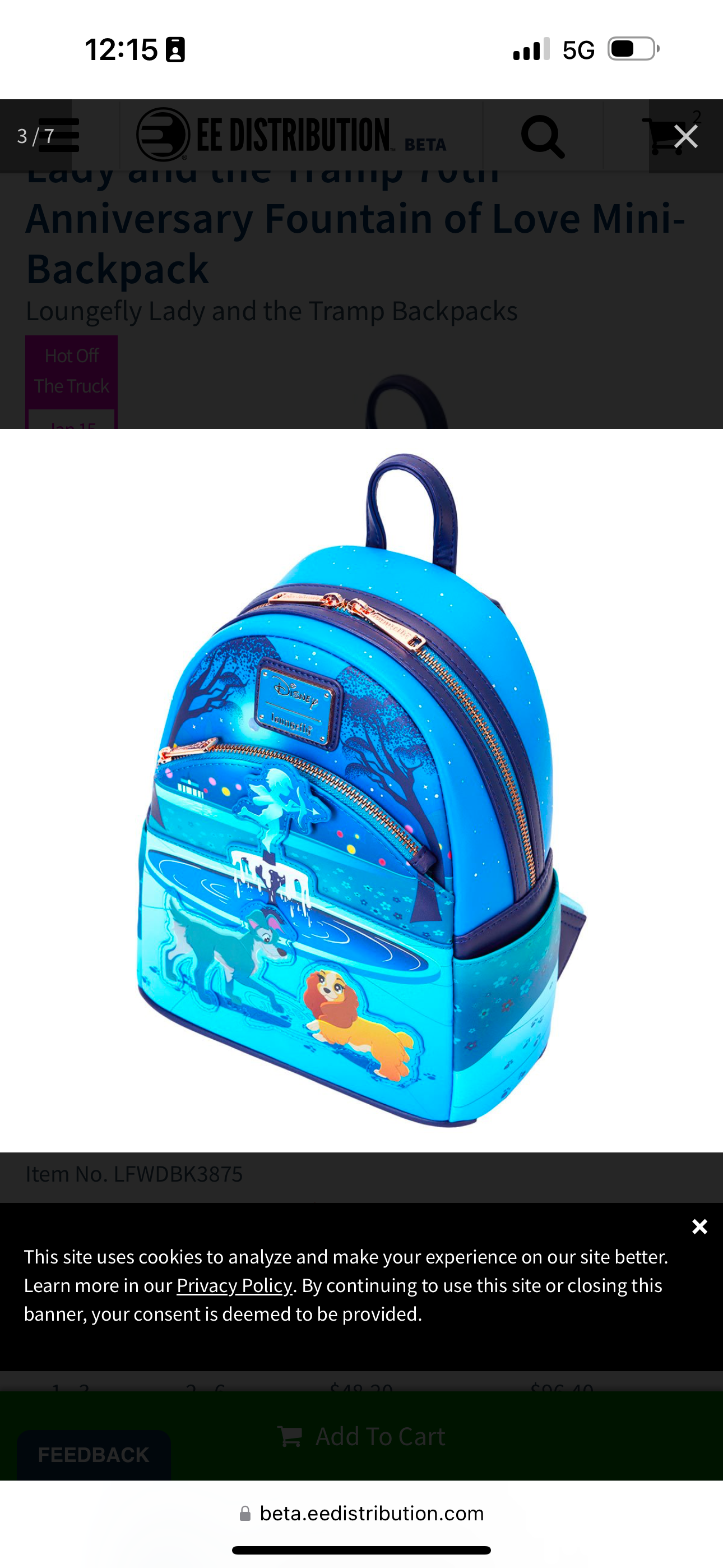 Lady and the Tramp 70th Anniversary Mini Backpack