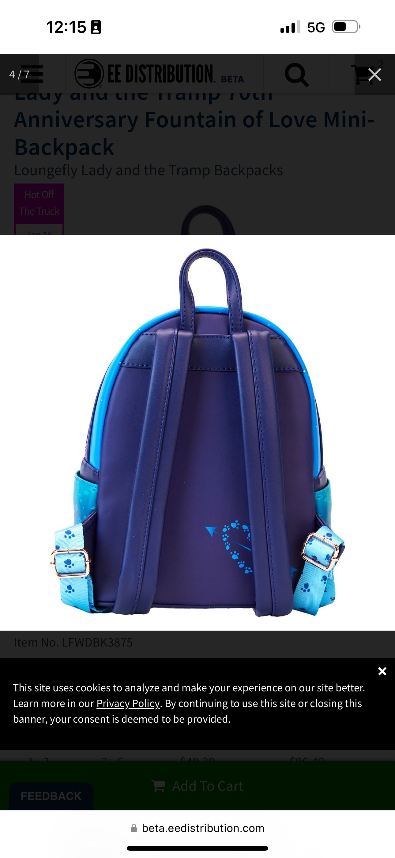 Lady and the Tramp 70th Anniversary Mini Backpack