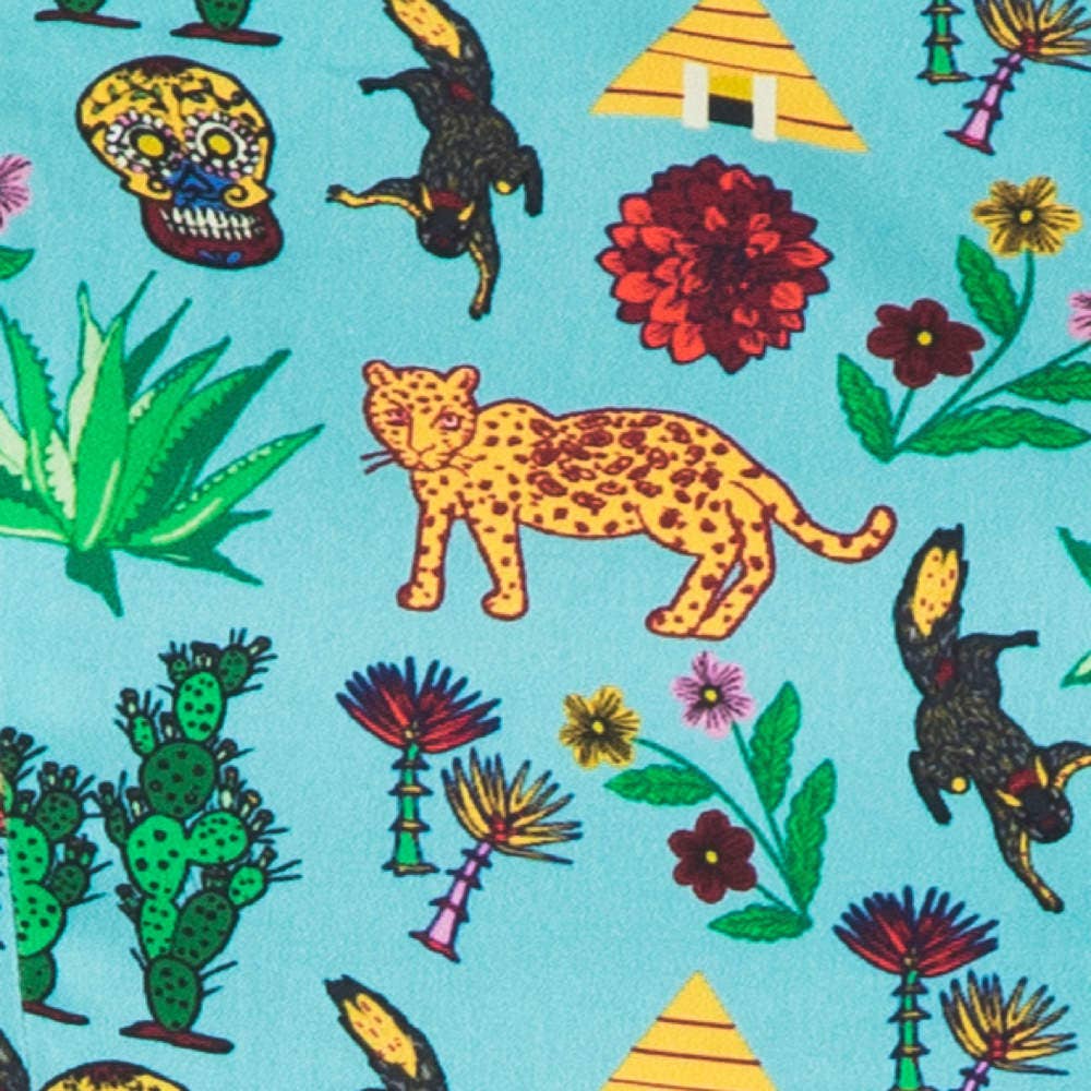 19332 | Bri | Fit & Flare Dress With Pockets: Turquoise Multi