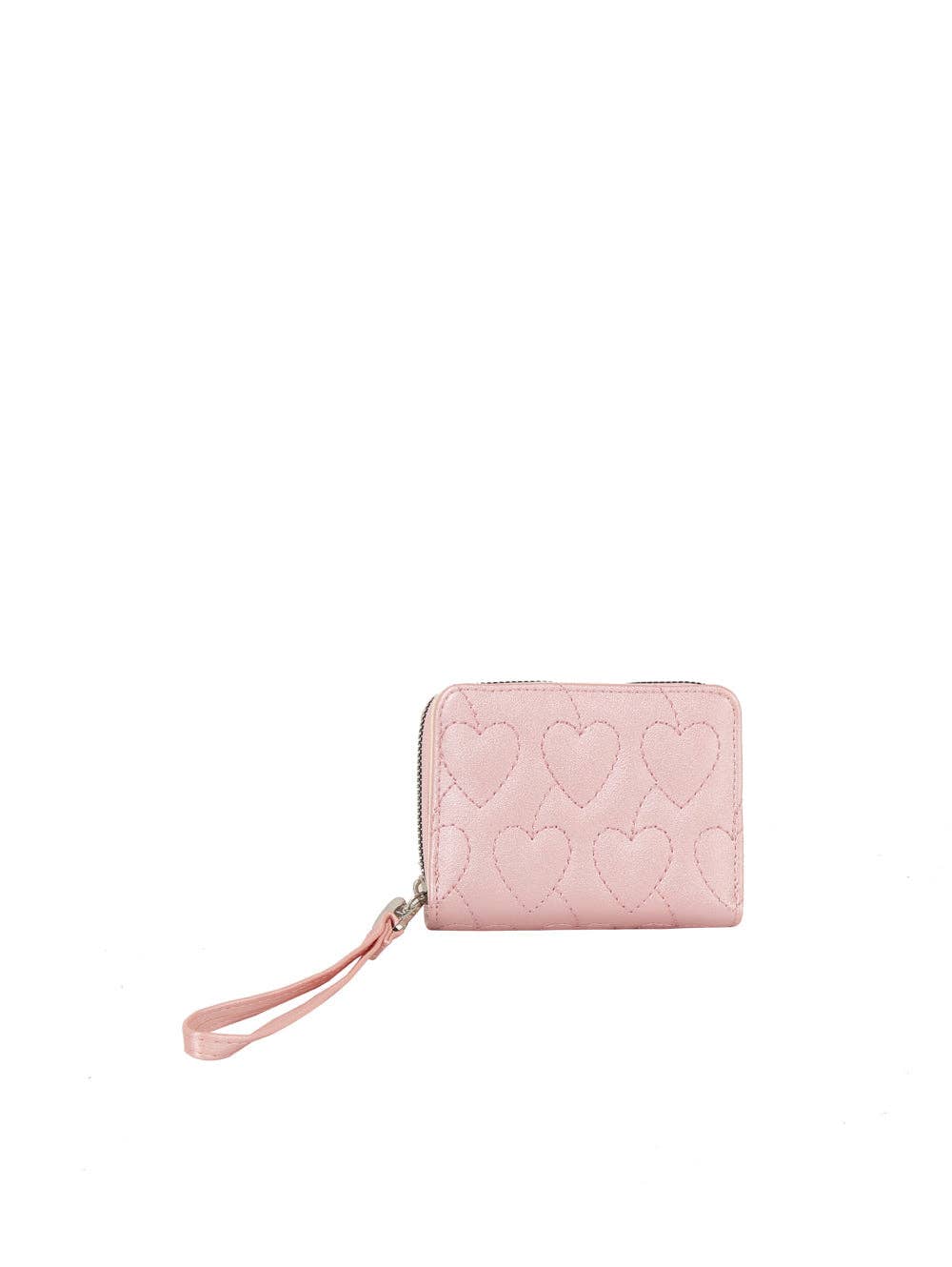 Square Heart Quilted Leather Wallet: Cherry