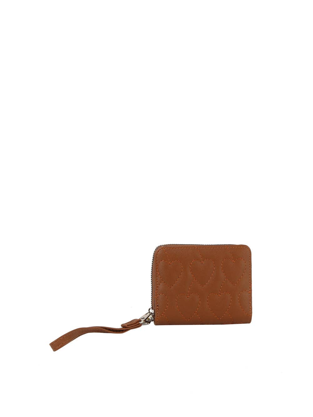 Square Heart Quilted Leather Wallet: Cherry