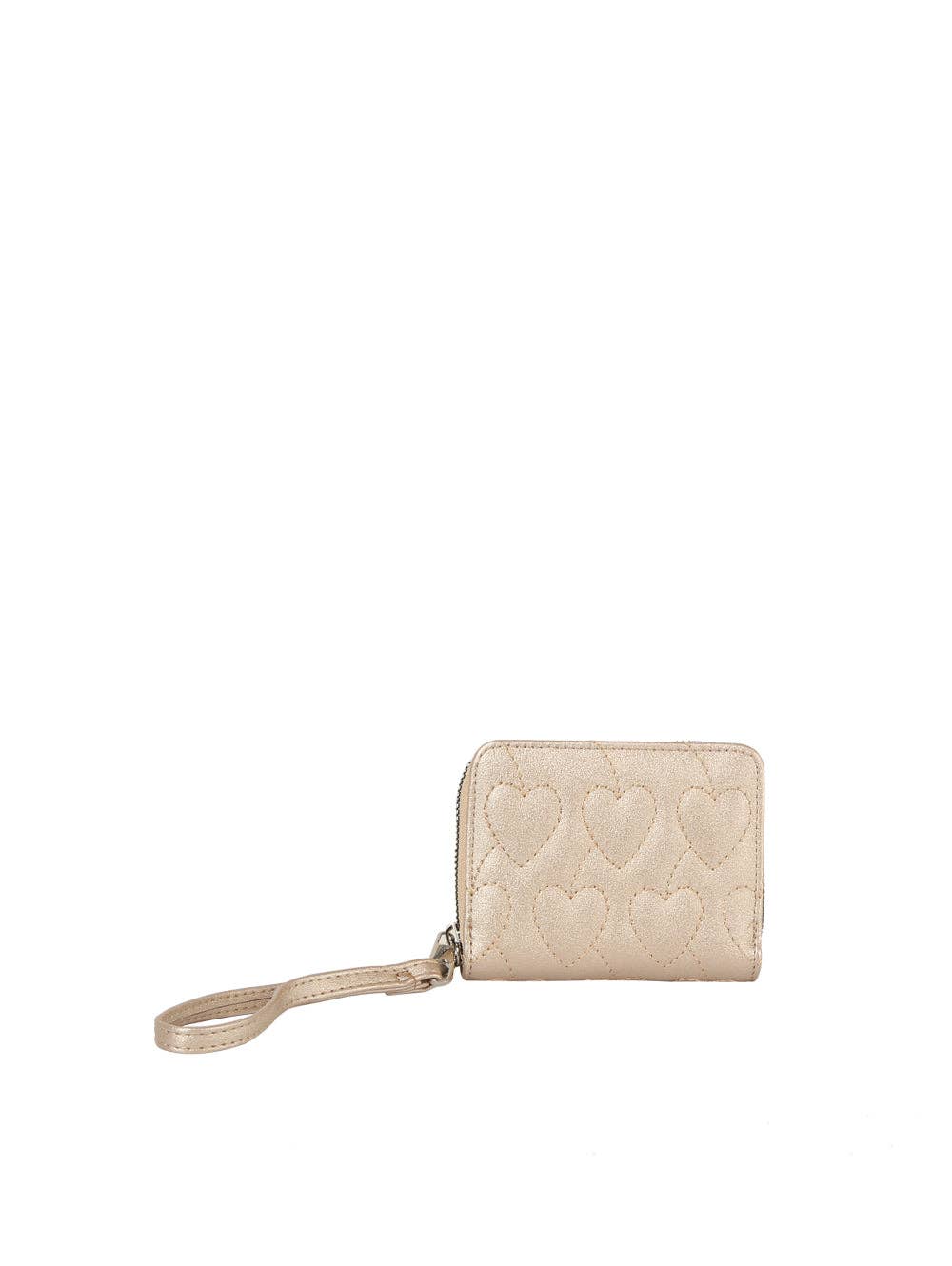 Square Heart Quilted Leather Wallet: Cherry