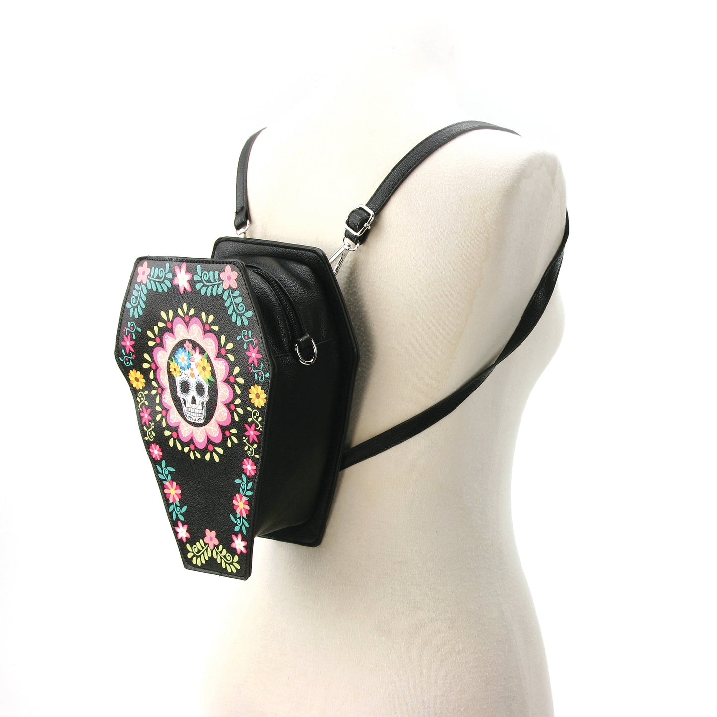 Sugar Skull Coffin Convertible Crossbody Backpack