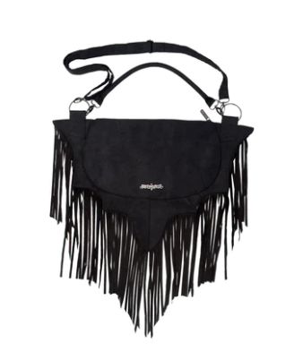 Bat wing fringe handbag