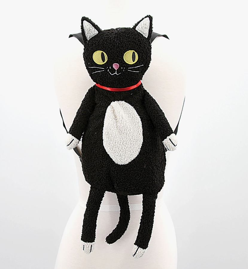 Furry Black Cat Backpack