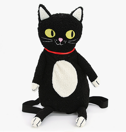 Furry Black Cat Backpack