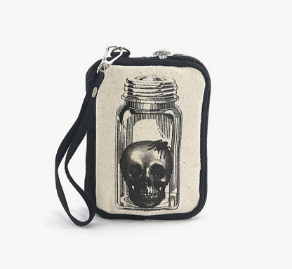 Vintage Print Head in A Jar Wristlet