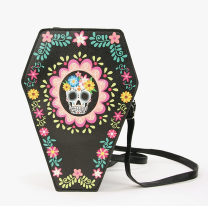 Sugar Skull Coffin Convertible Crossbody Backpack