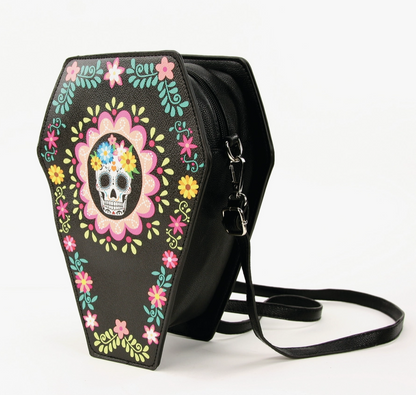 Sugar Skull Coffin Convertible Crossbody Backpack