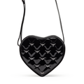 Mina Bat Studded Heart Crossbody Vinyl Black