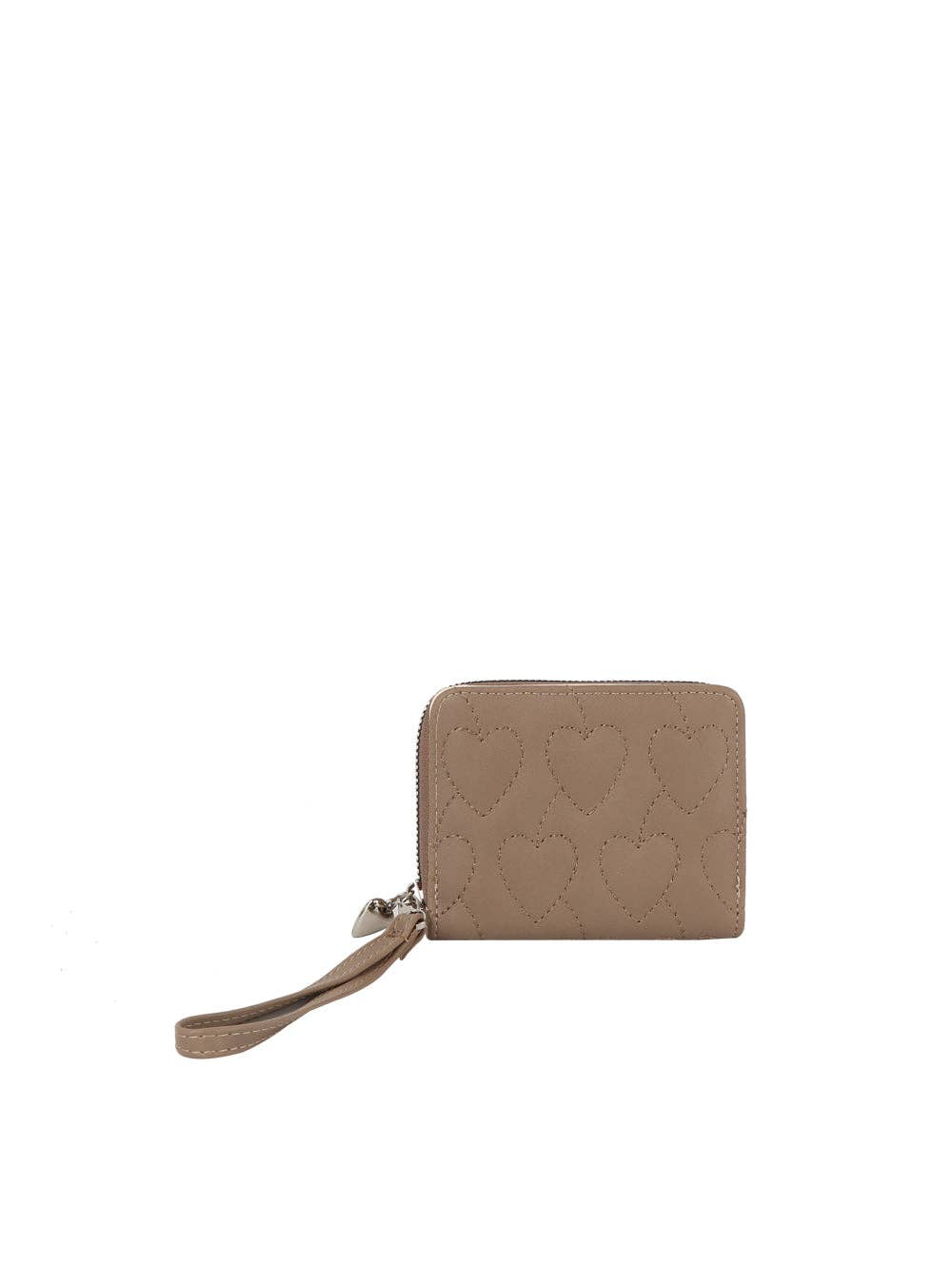 Square Heart Quilted Leather Wallet: Cherry
