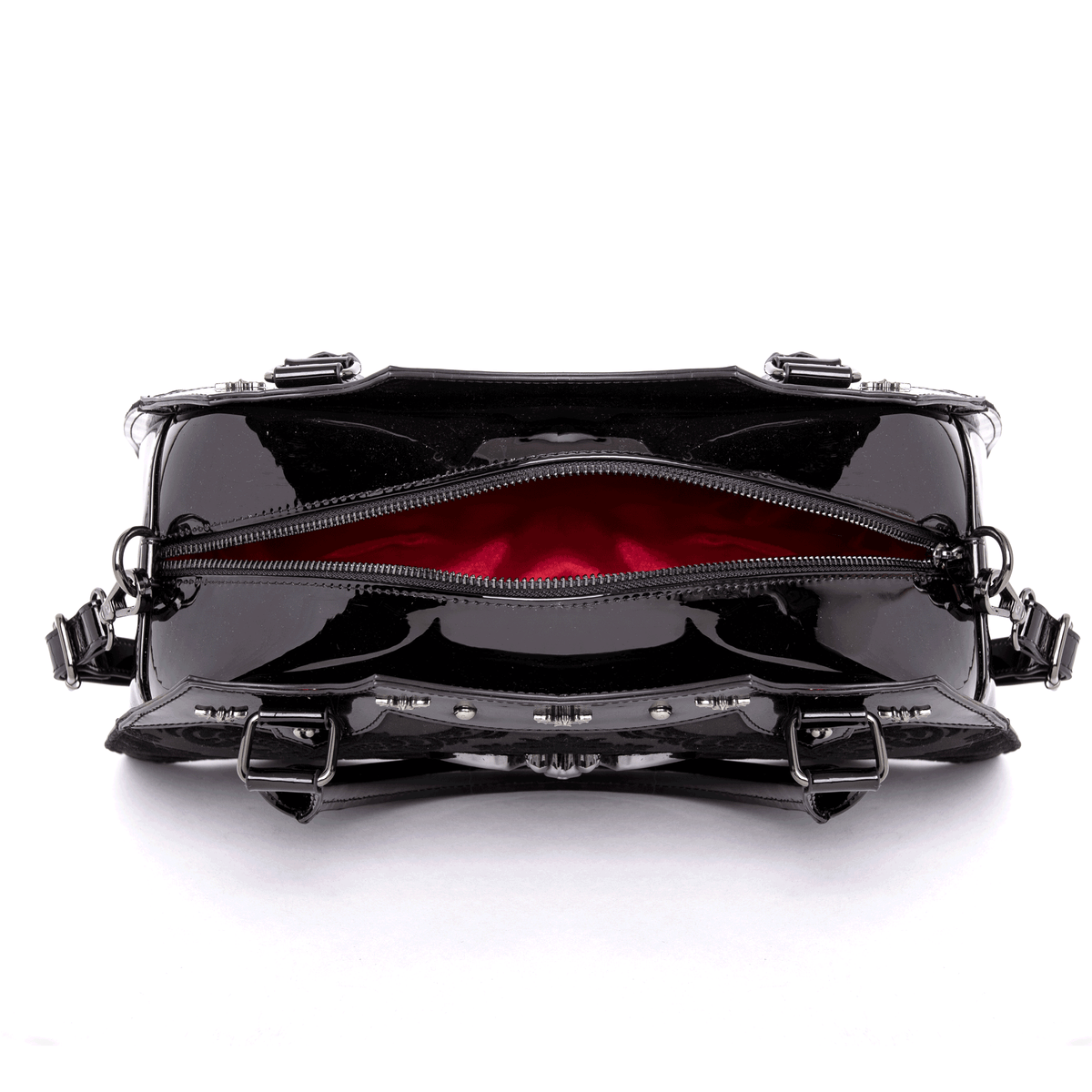 Damask Bat Handbag In Black