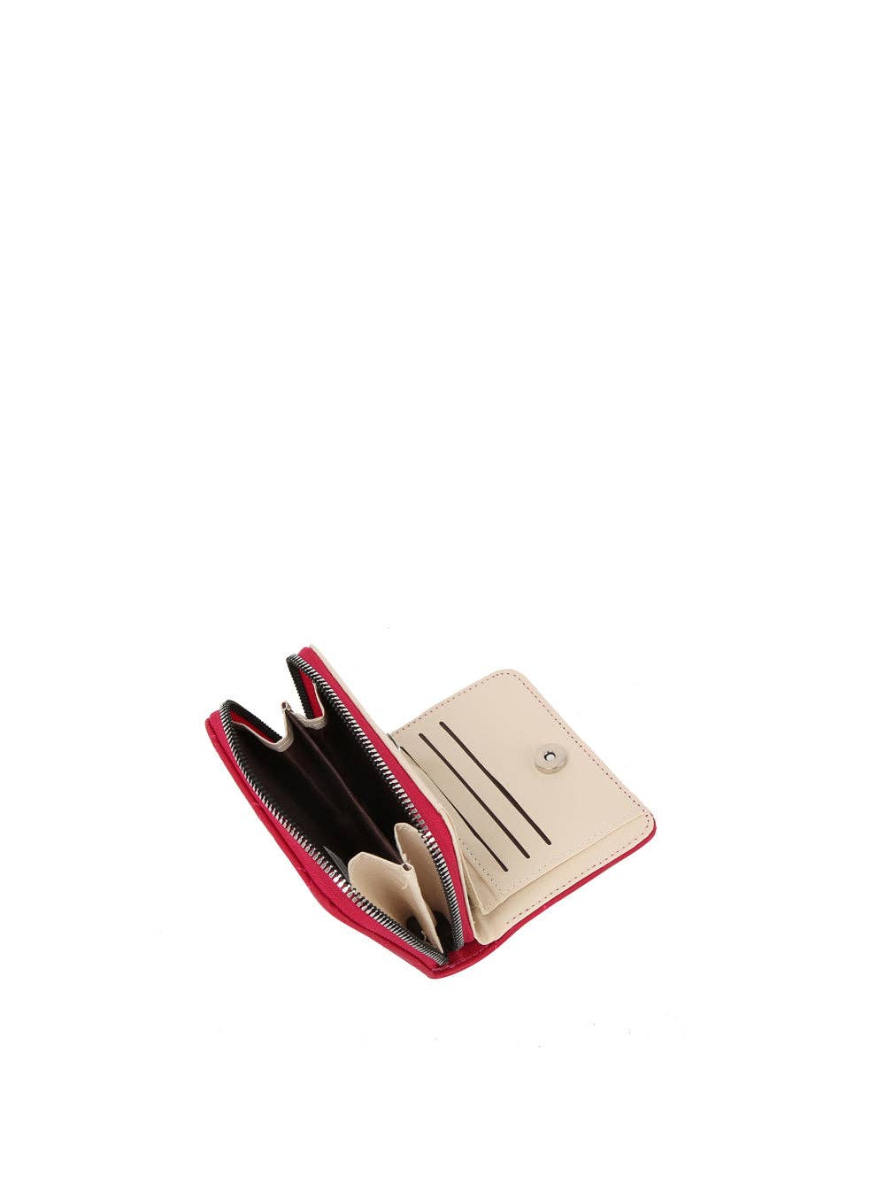 Square Heart Quilted Leather Wallet: Cherry