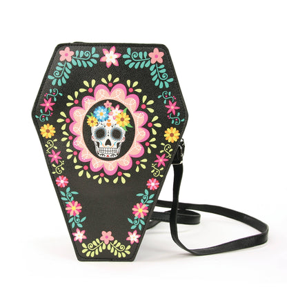 Sugar Skull Coffin Convertible Crossbody Backpack