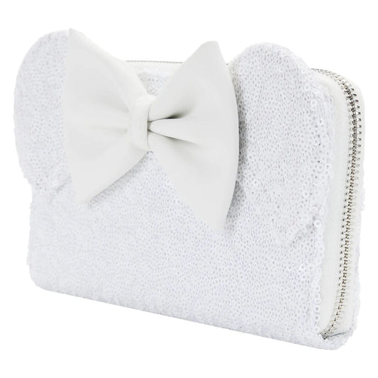 Loungefly Minnie Mouse Sequin Wedding Zip Around Wallet