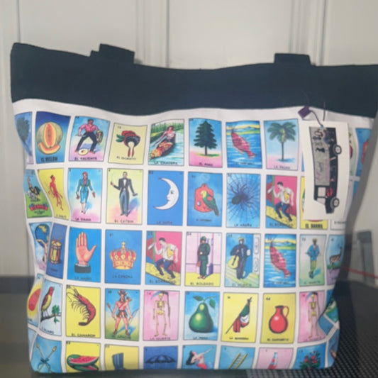 Loteria zipper tote